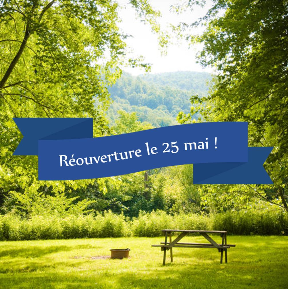 Photo avec la date de réouverture du camping